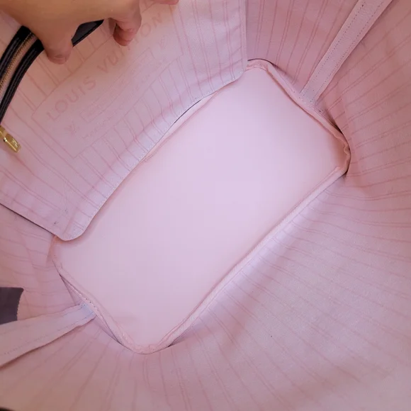 💕Louis Vuitton Tote Bag Neverfull MM Damier Ebene "ROSE Ballerine Interior" - Picture 11 of 16